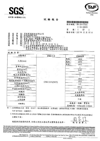 Kaindl  SGS物理性質測驗報告